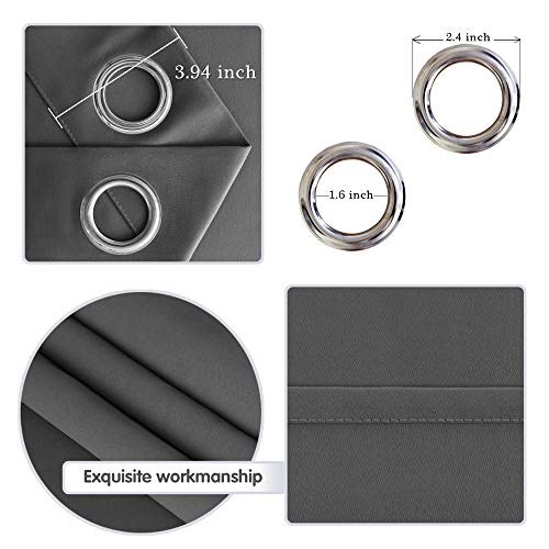 Image of DWCN Blackout Curtains for Bedroom Living Room 42 x 45 Inch Long Dark Grey