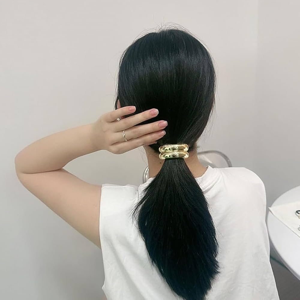 Amazon.com: lokifui Metal Hair Ties, Gold Hair Cuffs, Metal