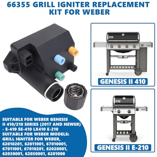 Image of SafBbcue 66355 Grill Igniter Kit for Weber Genesis II 410 /210 Gas Grills (2017 & Newer) - Replacement for E410, SE410, LX410, E210, Ignition Kit for Backyard BBQ Parties