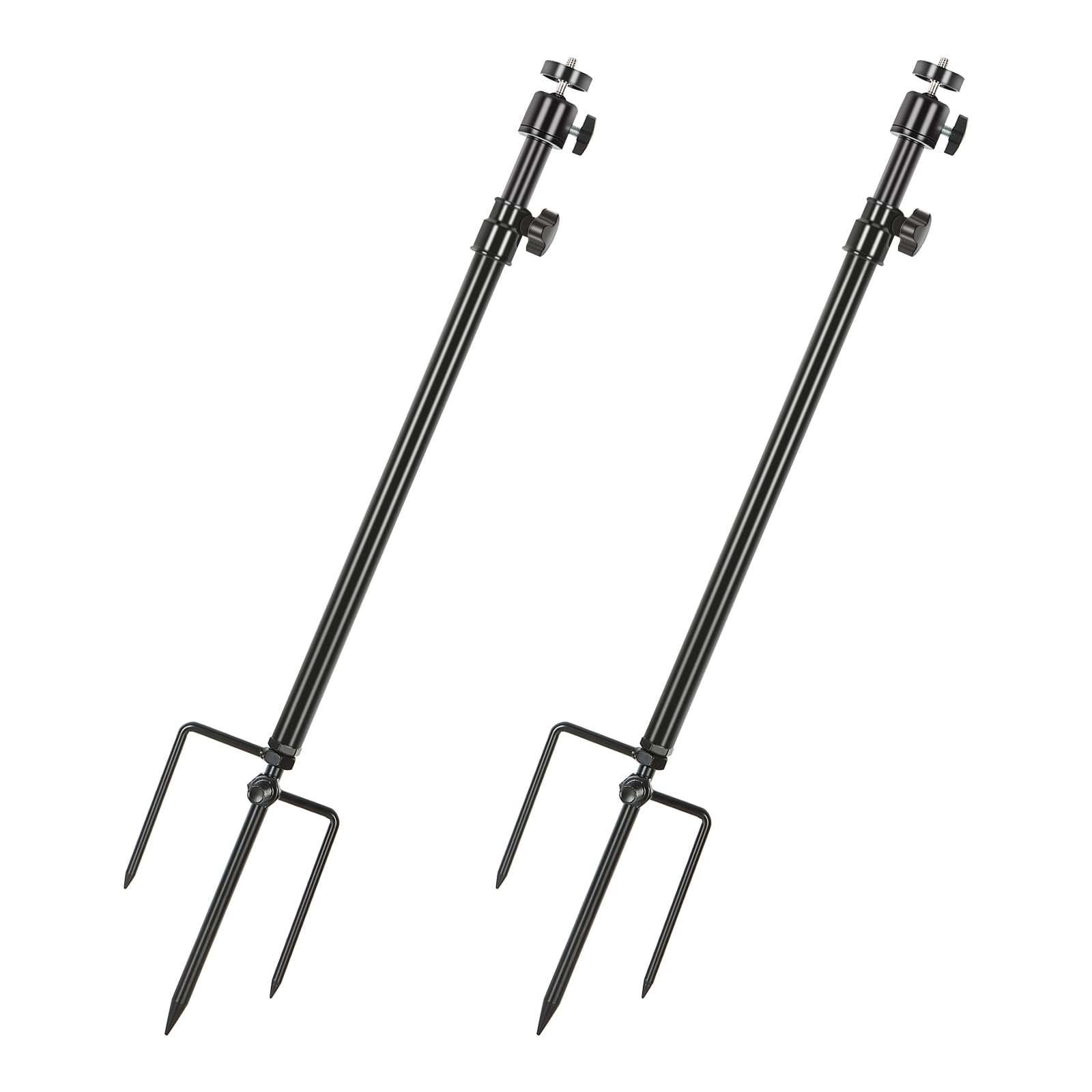 Danoib 2-Pack Game & Trail Camera Mount with 1/4" -20 Threaded Insert 360°Rotating Adjustable Holder Post for Game Camera Stand Pole, Night Fishing