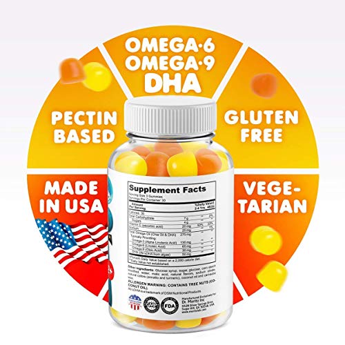 Immune Support - Brain Booster - Heart & Vision Supplement For Kids And Adults- Elderberry Gummies With Omega 3 + Dha Gummies – Boost Your Children’s Immunity And Support Brain #TOP7