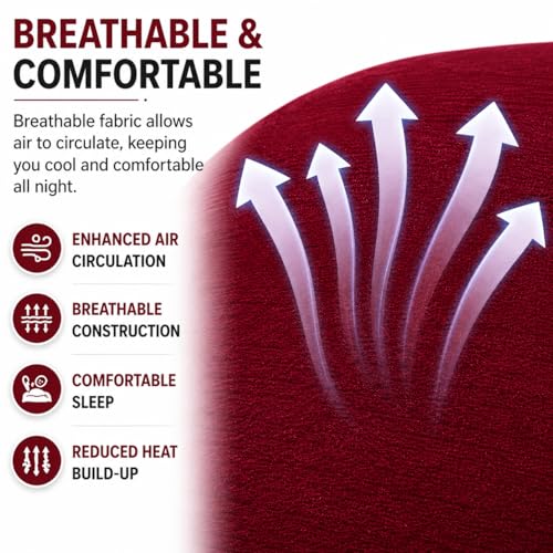 Image of Babylee 100% Waterproof Queen 72x60 Inch 6x5 Ft Fits Upto 10 Inch Mattress | Premium Terry Cotton Breathable Bed Protector | Mattress Cover for Double Bed | Wine