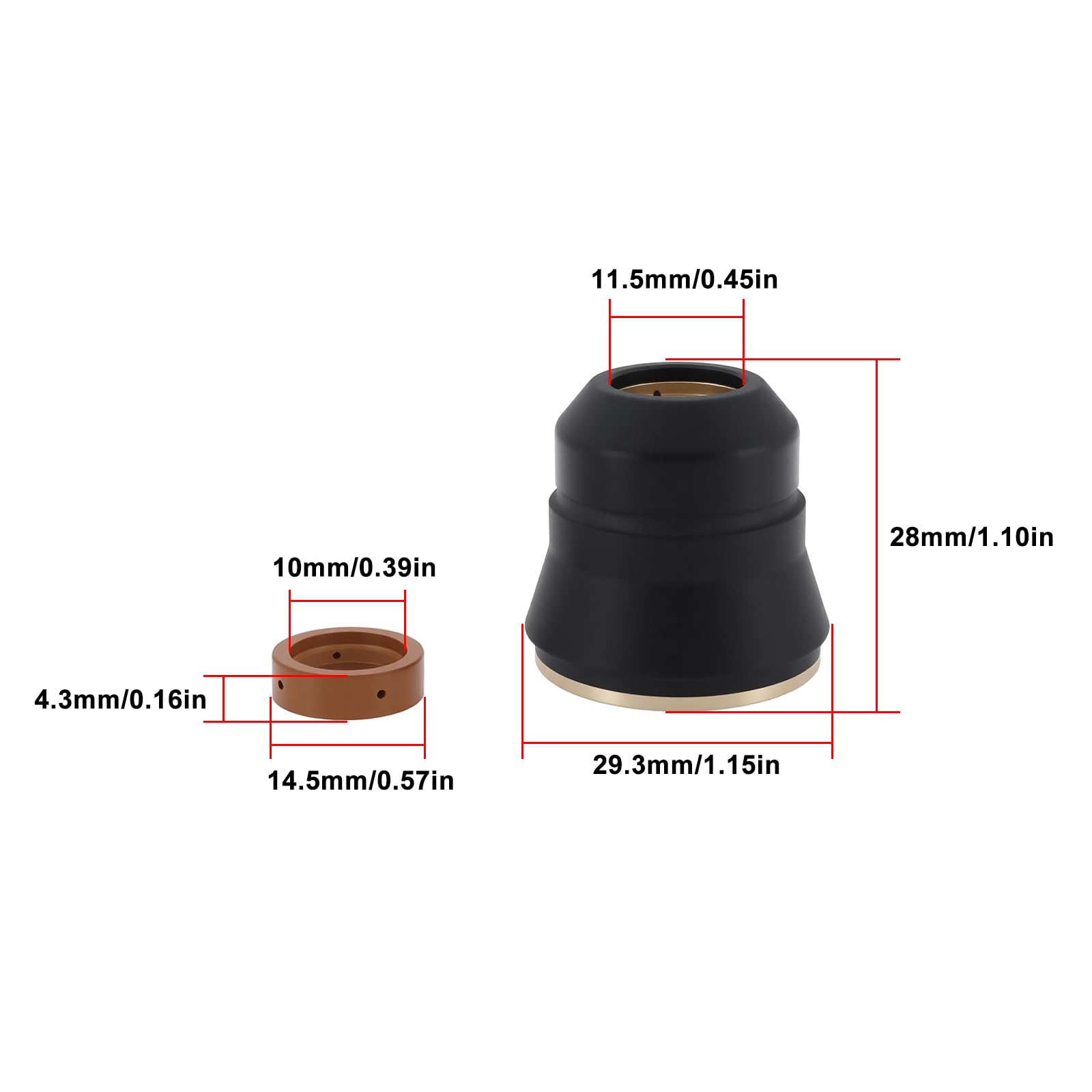 EMSea Plasma Cutter Retaining cap56811 56255 Compatible with Harbor Freight Titanium 45 Plasma Cutter with Swirl Ring - Image 3