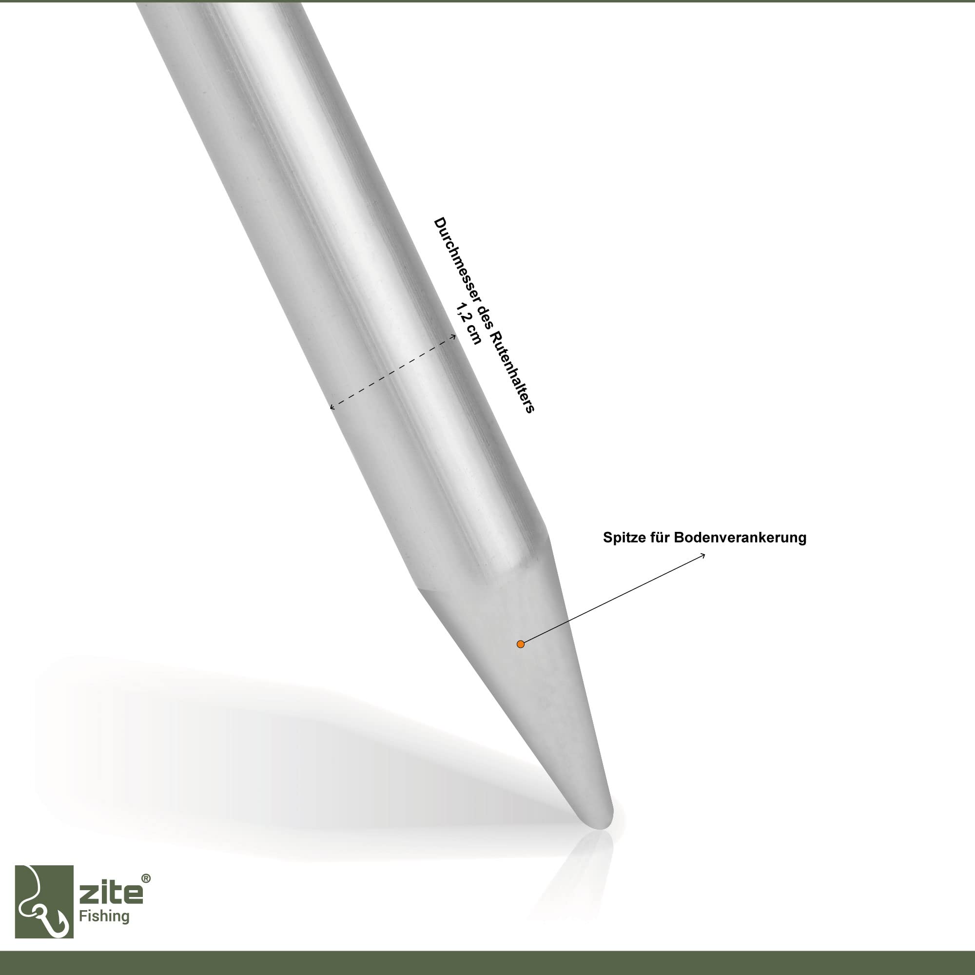 Zite Fishing Teleskop Rutenhalter Angel 75-135cm – Angelzubehör Rutenauflage Forellen & Karpfen Fischen - Aluminium Rutenständer Schnurlaufkerbe, Angelrutenhalter Angelhalter Angelständer Angel Halter