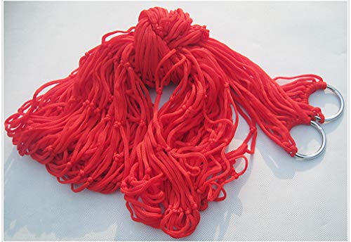 Jiusike Outdoor Camping Leisure Portable Hammocks Comfortable Hanging Multicolor Nylon Mesh Rope Hammocks Swing Bed #TOP7
