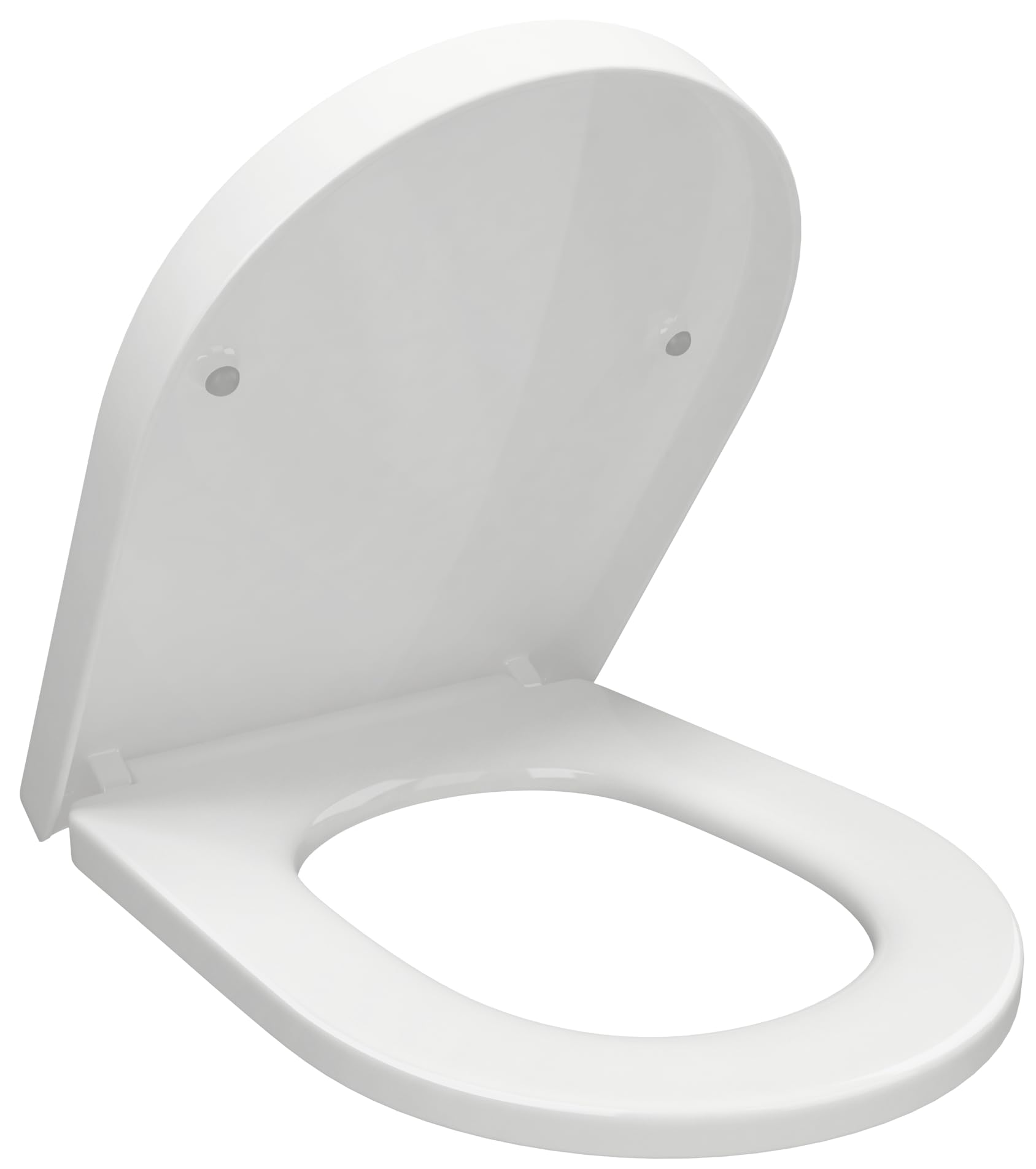 Aan White D-Shape Toilet Seat Cover Anti Bacterial Mute Loo Seat Slow Close Quick Release Hinges U Shape Soft Close Easy Cleaning Dual Fixing Premium Uf (Urea-Formaldehyde)