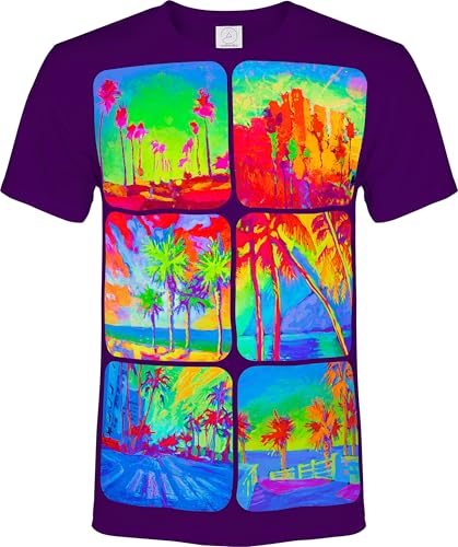 aofmoka Neon Glow Blacklight Palms Exotic Fruits Cars Square Circle