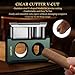 LIHTUN Cigar Cutter Guillotine 4 in 1 One Touch Straight Cut V Cutter with Cigar Punch Cigar Draw Enhancer, Stainless Steel Double Blade Cigar Clippers, Cuts Up to 60 Ring Gauge Cigars, Gift for Men