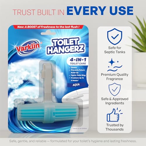 Image of 35g Toilet Rim Hangerz - Aqua | Automatic Bowl Cleaner | Refreshing Aqua Freshness for a Cool, Clean Washroom | Easy-to-Use Toilet Cleaner | Hygienic & Sparkling Toilets Lasting Up to 4 Weeks