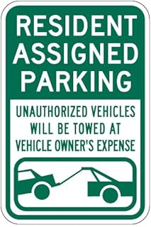 STOPSignsAndMore - Resident Assigned Parking Tow Away Signs - 12x18 (Green) - Reflective | Rust Free Aluminum