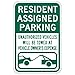 STOPSignsAndMore - Resident Assigned Parking Tow Away Signs - 12x18 (Green) - Reflective | Rust Free Aluminum
