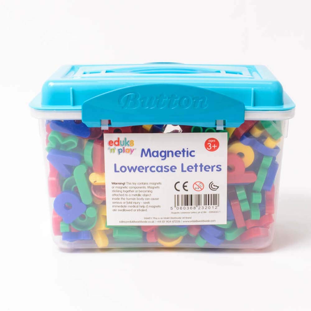 Eduk8 Worldwide Magnetic Lowercase Letters | 286 Pieces Supplied in Plastic Tub with Carry Handle