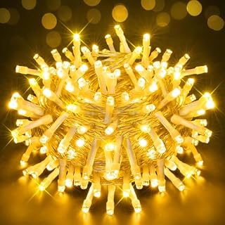 Ollny Christmas Fairy Trees Lights - 100 LEDs Bright Battery Operated String Lights, Small Waterproof Battery Powered Xmas Lights for Indoor Outdoor Garlands Bedroom Garden Decorations(Warm White)