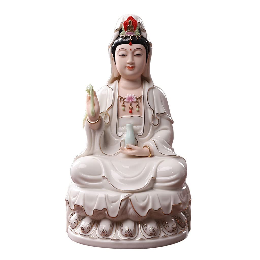 Statue de Bouddha Avalokitesvara Guanyin en céramique d'art consacrée pour la maison