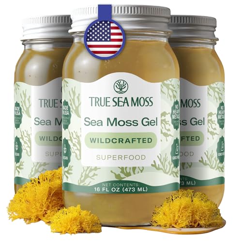 TrueSeaMoss Sea Moss Gel – Made in USA – Wildcrafted Seamoss &amp; Jarred Vegetables – Original, Pack of 3 (Labels may Vary)