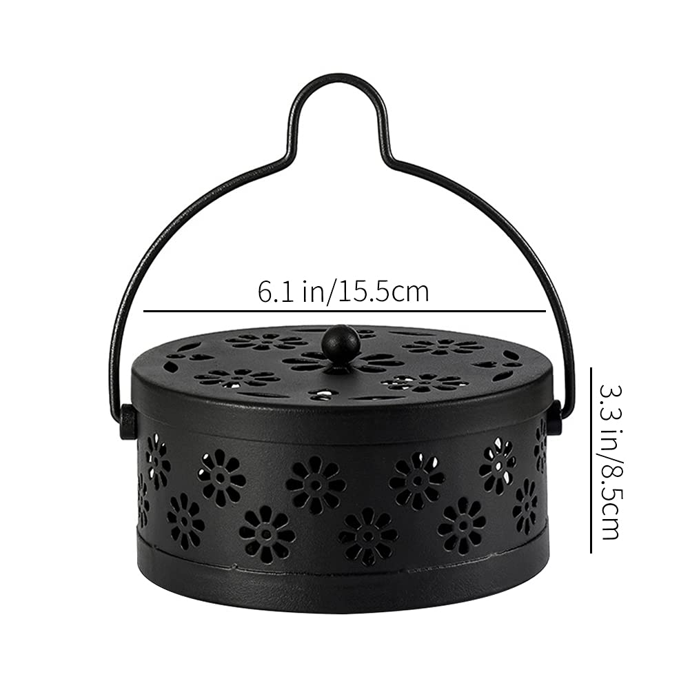 Mosquito Coil Holder Porta Spirales Zampirone Zanzara Portatile Casella di Incenso per la Casa Outdoor Patio Silver
