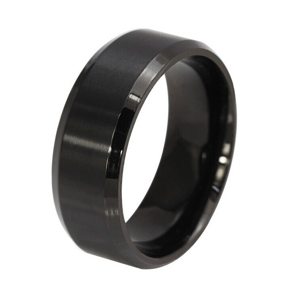 Beautiful Clearance SaleNew Stainless Steel Ring Titanium Silver Black Gold Men SZ 7-11 Wedding Black 10