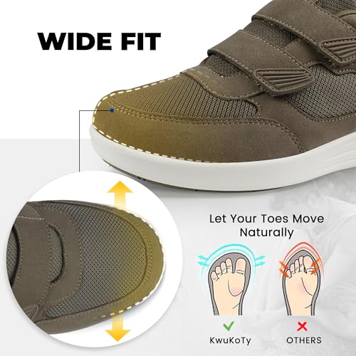 Men's Adjustable Fit Diabetic Shoes Orthopedic Walking Sneakers | Plantar Fasciitis/Swollen Feet/Bunions | Wide Size 7.5-12.52