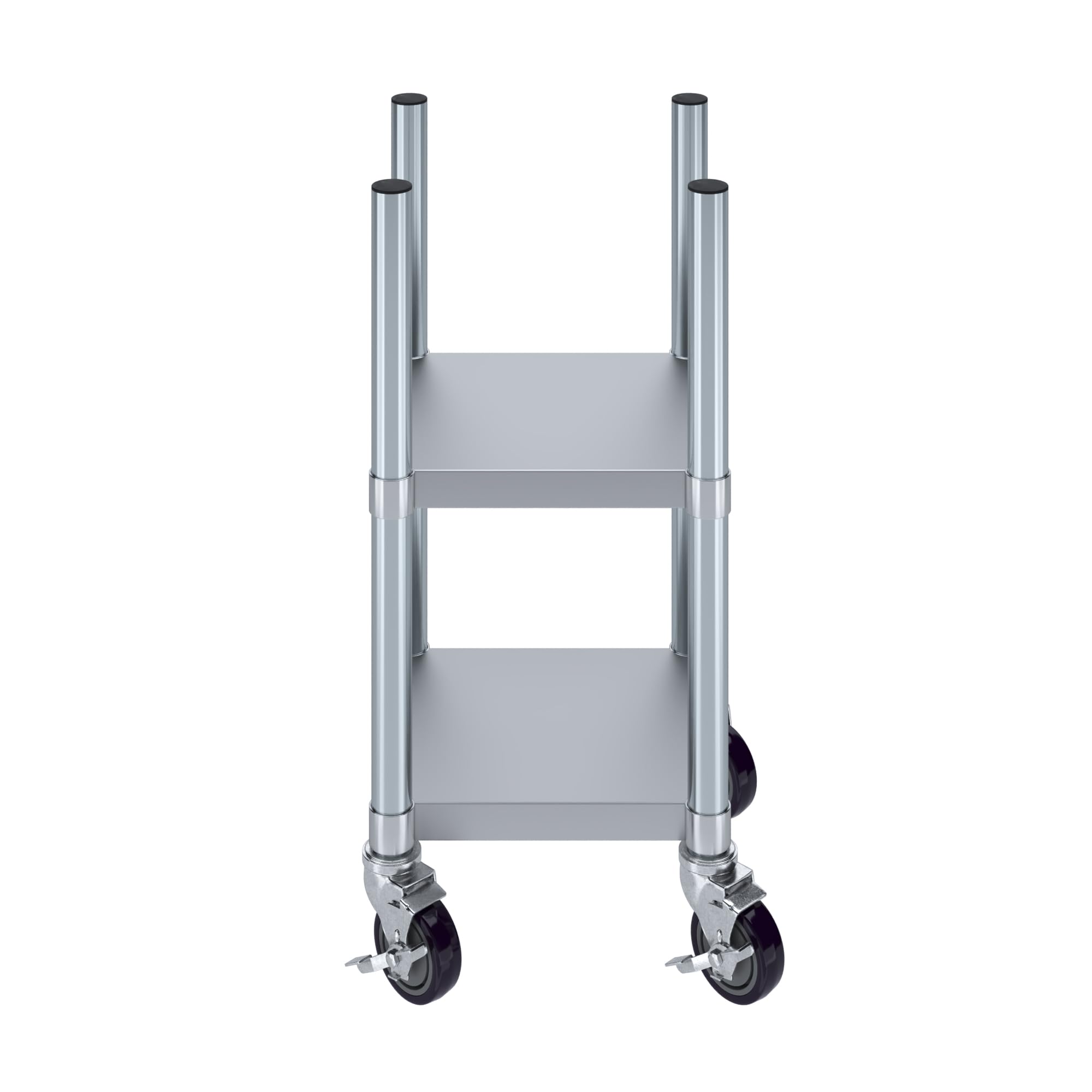 14 in. x 14 in. x 31 in. Stainless Steel Rice Warmer Stand with Two Shelves and Casters