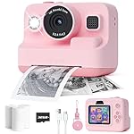 Kids Camera Instant Print,1080P Kids Instant Cameras That Print Photos,Christmas Birthday Gifts for Girls Age 3-12,Portable Toy for 3 4 5 6 7 8 9 10 Year Old Girls Boys Pink