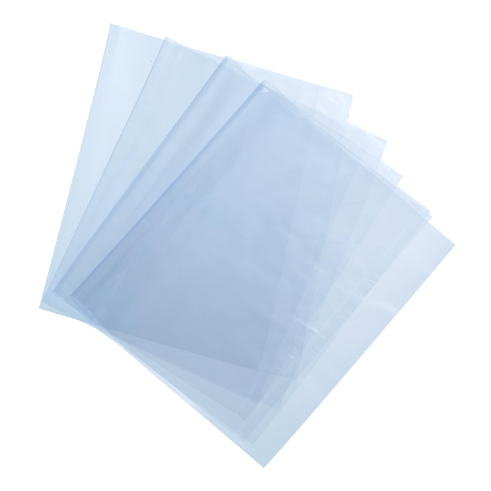 uxcell 100Pcs 10x6 Inch Shrink Wrap Bags, Blue Clear PVC Heat Shrink Wrap for Gift Basket, Bath Soaps, Candles and Homemade DIY Projects