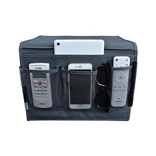 PenVinoo Bedside Storage Organizer/Beside Caddy/Table Cabinet Storage Organizer for Tablet Magazine Phone Remotes - All Within Arms Reach (Grey)