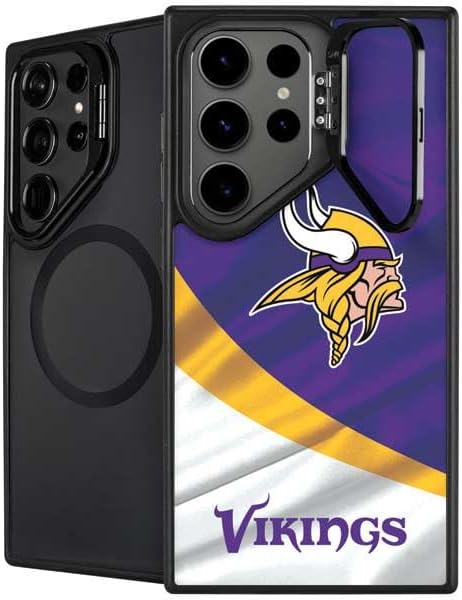 Skinit Kickstand Phone Case Compatible with Galaxy S25 Ultra - Officially Licensed NFL Minnesota Vikings Double Vision Design