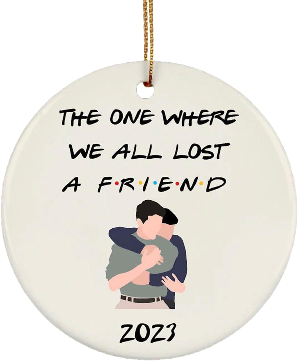 Virtcooy Chandler and Joey Hugging Christmas Ornament, Chandler Ornament, Memorial Chandler Bings Ornament, Acrylic Flat Friendship Remember Pendants Christmas Tree Ornament