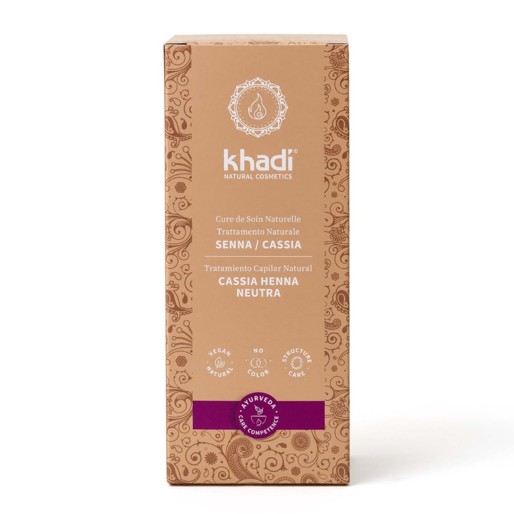 khadi SENNA CASSIA Coloration végétale - Soin intensif incolore pour brillance, volume et vitalité - Coloration naturelle 100% végétale et naturelle - 100 g