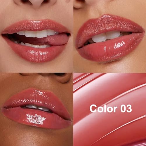 Image of WanTuoluo Honey Tinted Lip Stain Lip Gloss, Sheer Hydrating Lip Balm, Moisturizing Lip Color for All Skin Tones, Nourishing Lipstick with a Hint of Natural Black Cherry Tint (A03)
