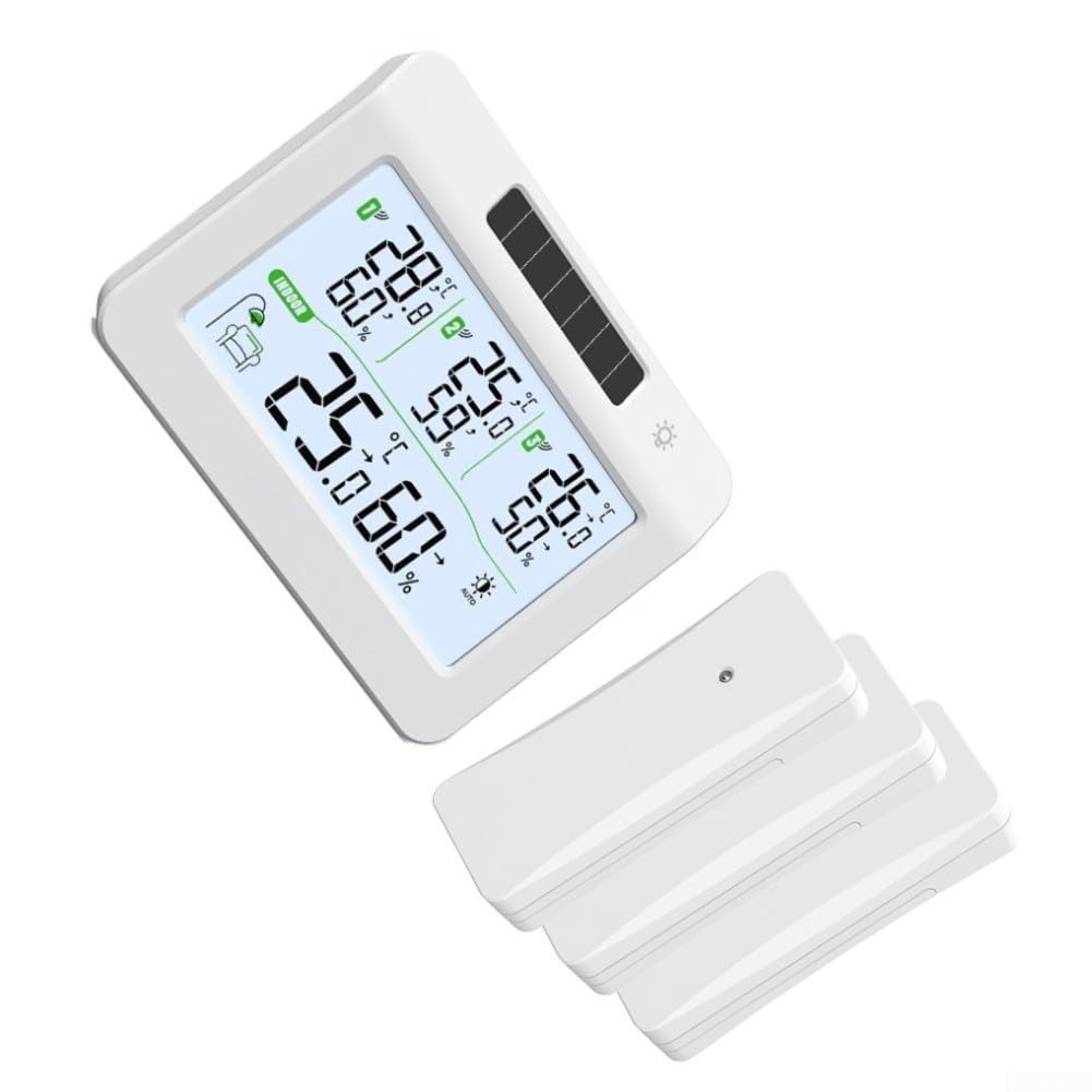 Set Termoigrometro Fotovoltaico con 3 Trasmettitori Monitoraggio