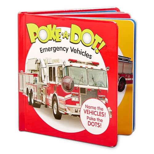 Livre d'activités Poke-a-Dot Véhicules d'urgence idée cadeau anniversaire fille et garçon 3 ans