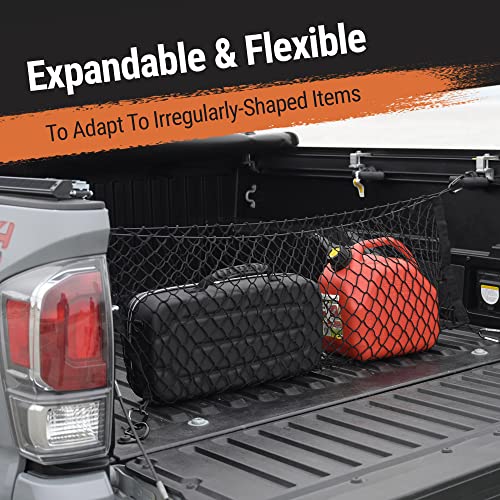 Taconets Toyota Tacoma Cargo Net - Envelope Style Truck Bed Net - Cargo Net Accessories For Pickup Truck Bed - Tacoma 2005-2023 - 39" X 16" Stretchable Bungee Trunk Net - Includes 4 Strong Carabiners… #TOP4