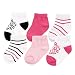 Yoga Sprout Baby No Show Socks, 6 Pack, Black/Dark Pink, 12-24 Months