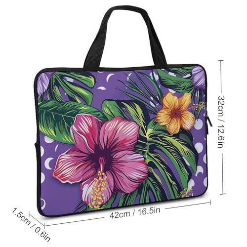 Bolsa para laptop de 17 pulgadas con patrón floral tropical miniatura 3