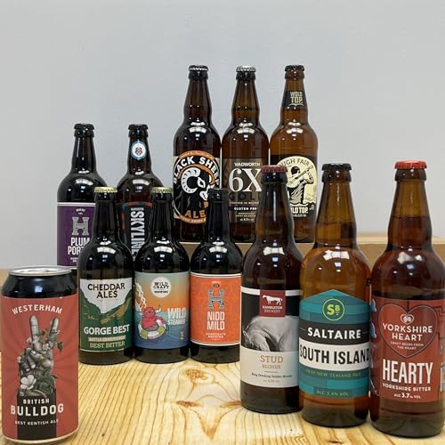 12 Mixed British Craft Beers – Beer Gift Box with IPA, Blonde, Bitter & Porter – Real Ale Selection from UK Breweries – Perfect Beer Gift