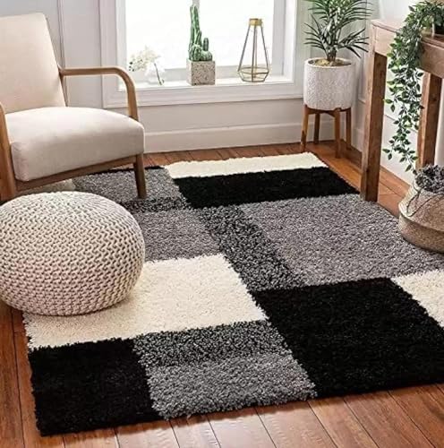 Image of Present Carpet for Room, Shaggy Rugs Fluffy Carpets, Indoor Modern Plush Area Rugs for Living Room Bedroom Kids Room, ETC Pattern 28, Size 5x8 feet