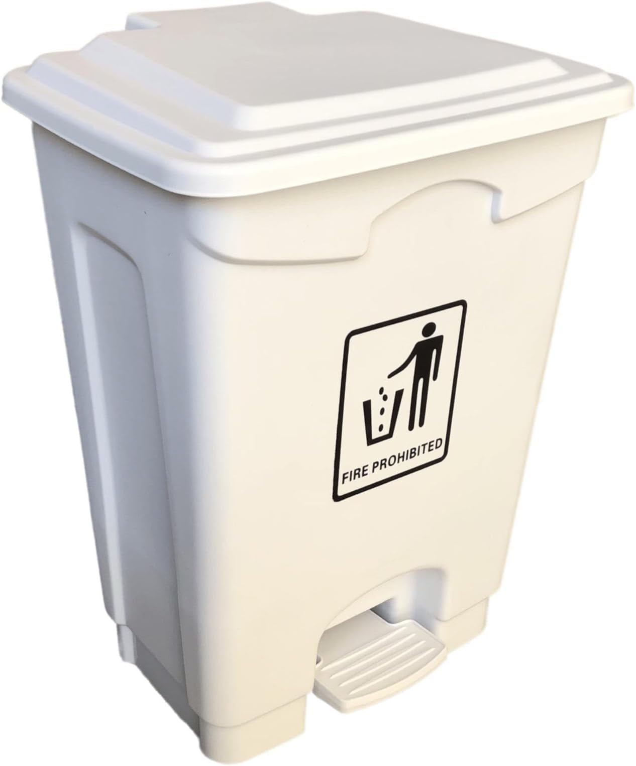 Plastic Pedal operated Garbage Bin 20L White