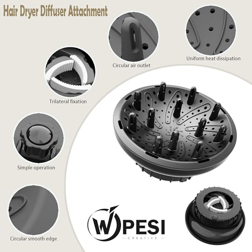 WPESI Acessório difusor para secador de cabelo, difusor de cabelo adaptável para secadores de cabelo
