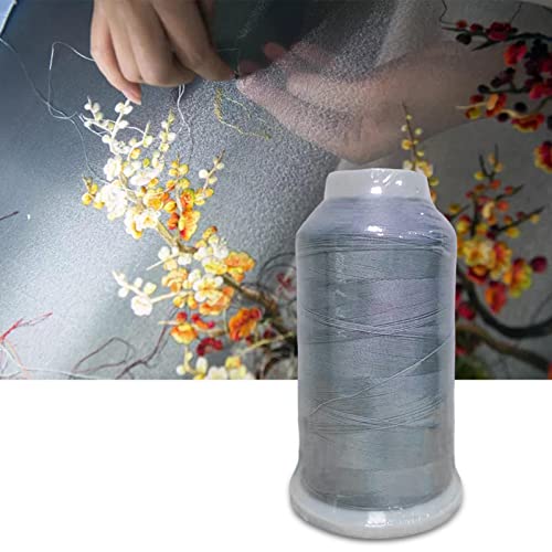 Hilo de bordar luminoso gris para máquina y mano miniatura 7