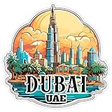 Dubai United Arab Emirates UAE Sticker 4 Inch City Travel Souvenir - Waterproof Vinyl Decal for Laptop Water Bottle Car Tumbler - Durable Aesthetic Long-Lasting Stickers for Adults ID44990