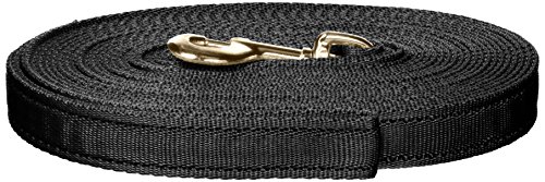 William Hunter Equestrian Padded Lunge Line/Rein with Trigger Clip 8mt Long, Colour: Black