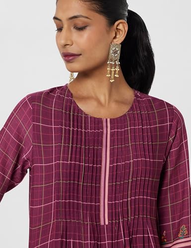 Image of BIBA Women Rayon Asymmetric Printed Suit Set