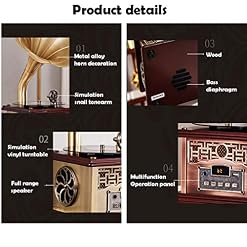 ARCH Haut-Parleur Stéréo en Forme De Phonographe De Gramophone Rétro Classique, Tourne Disque Platine Vinyle Bluetooth 4… - Les Beatles, Paul McCartney, John Lennon, RIngo Starr, George Harrison ARCH Haut-Parleur Stéréo en Forme De Phonographe De Gramophone Rétro Classique, Tourne Disque Platine Vinyle Bluetooth 4… – Image 3