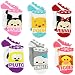 Tsum Tsum Girls Womens 6 pack Socks (9-11 Womens (Shoe: 4-10), Names White/Multi)