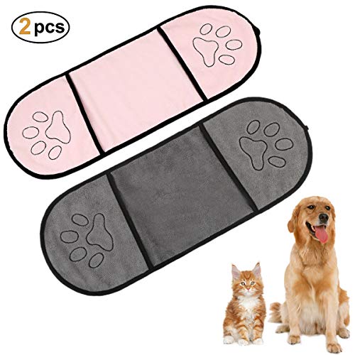 Wallfire Ultra Soft Microfiber Dog Towel | Pet Dog Bath Towel with H