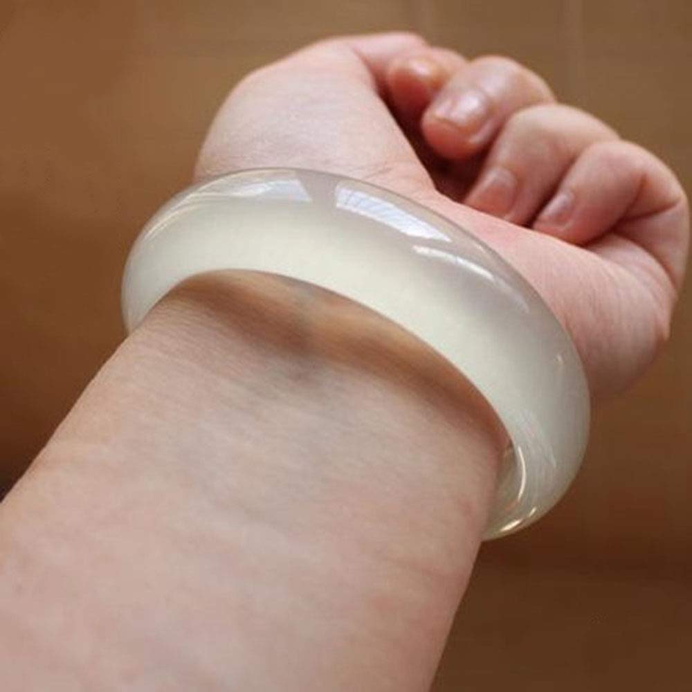 Bracciale di Giada, Braccialetto Cinese, gioielleria Giada per Donne, Bracciale Giada Giada Naturale con Scatola, 62 mm