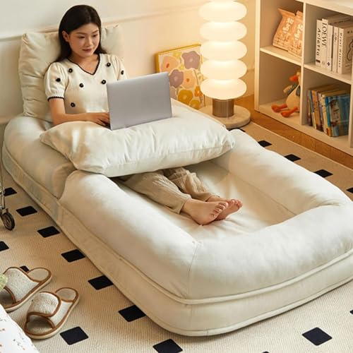 XANAYXWJ Puf Gigante para Adultos, sofá Cama, Plegable para Sala de Estar, Dormitorio, Patio Trasero, balcón, ventanal 130 x 90 cm