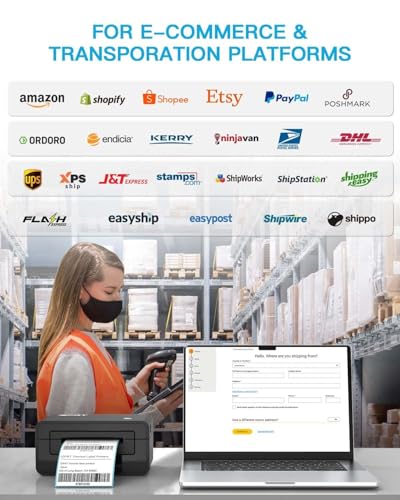 Image of iDPRT Thermal Printer 4x6 Inch Label, Desktop Barcode Label Printer for USB, Support Windows /Mac /iOS /Android, SP410 Thermal Printer for Small Business and Shipping Package