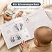 EULENTALER® Das Babyalbum mein erstes Jahr "SCANDI" I Von Pädagogen gestaltet I Mit handgemalten süßen Illustrationen I Leinencover + Farb/Goldprägung I Babytagebuch für Jungs & Mädchen zur Geburt